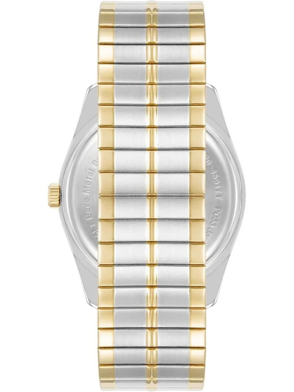 Men's Silver And Gold Analog Quartz Expansion Band Day-Date Function Round Watch